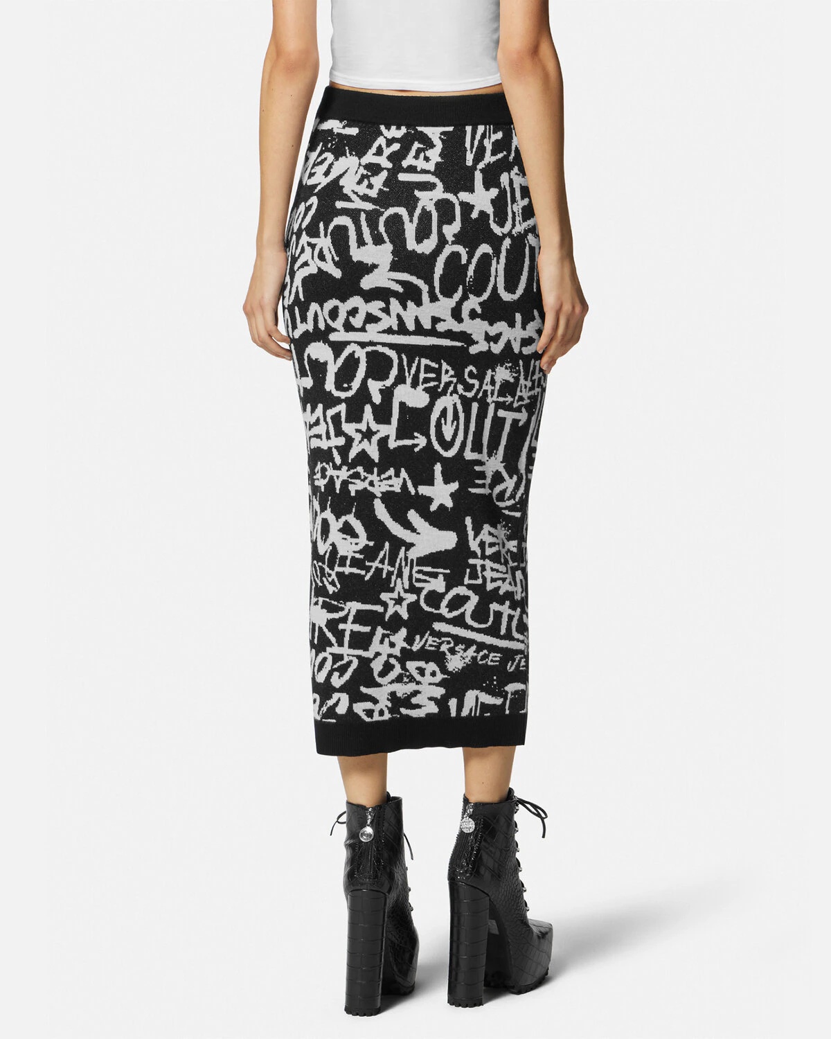 Graffiti Jacquard Midi Skirt - 4