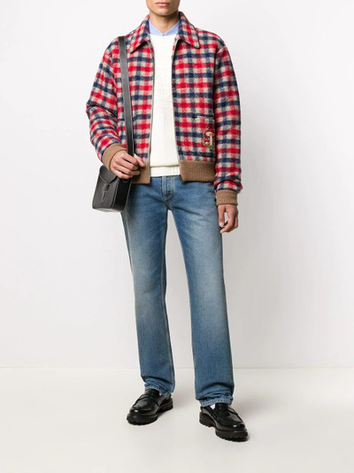 GUCCI check print embroidered jacket outlook