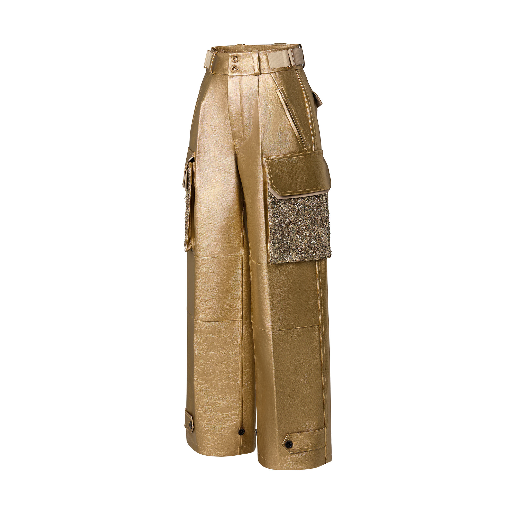 Metallized Cotton Cargo Pants - 2