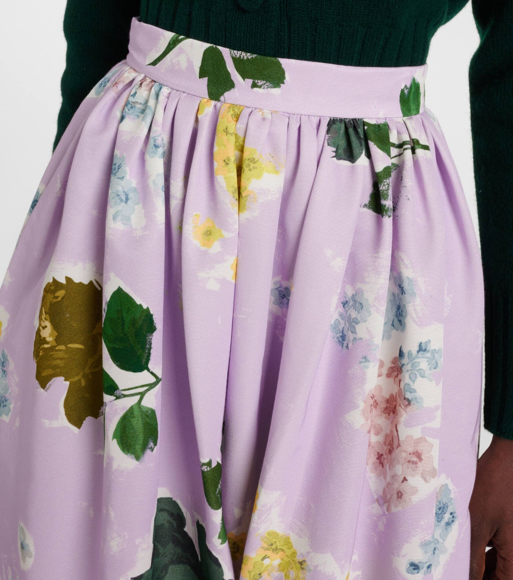 Floral cotton-blend midi skirt - 4