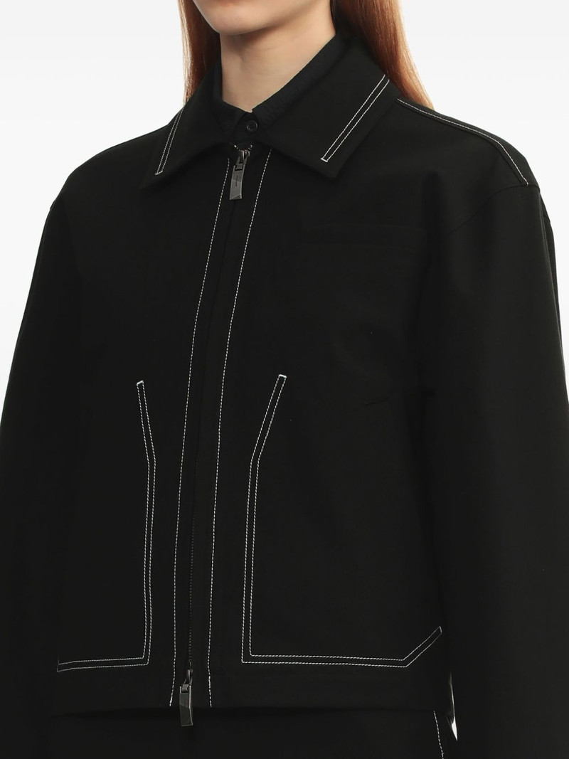 contrast-stitch zip-up jacket 4
