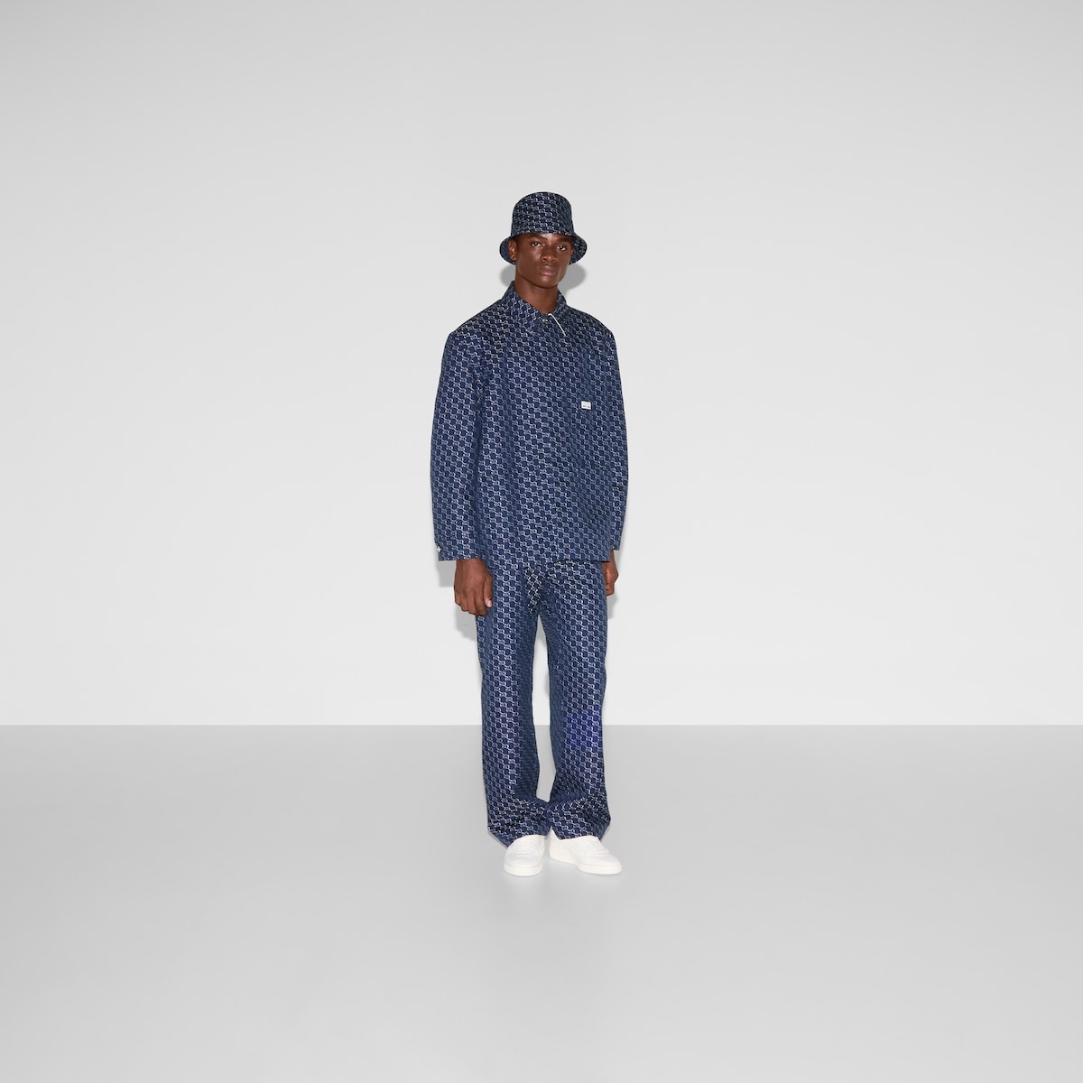 Cotton jacquard jacket with GG Shadow - 2