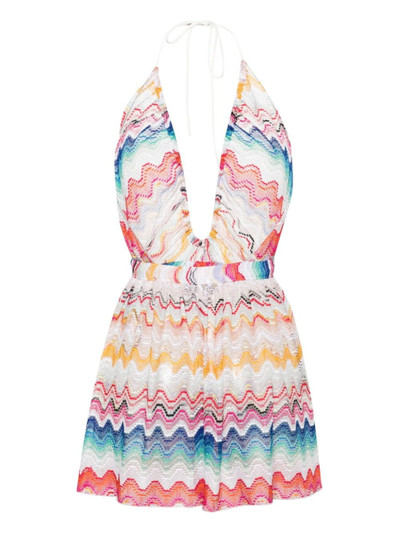 Missoni zigzag-woven open-back playsuit outlook