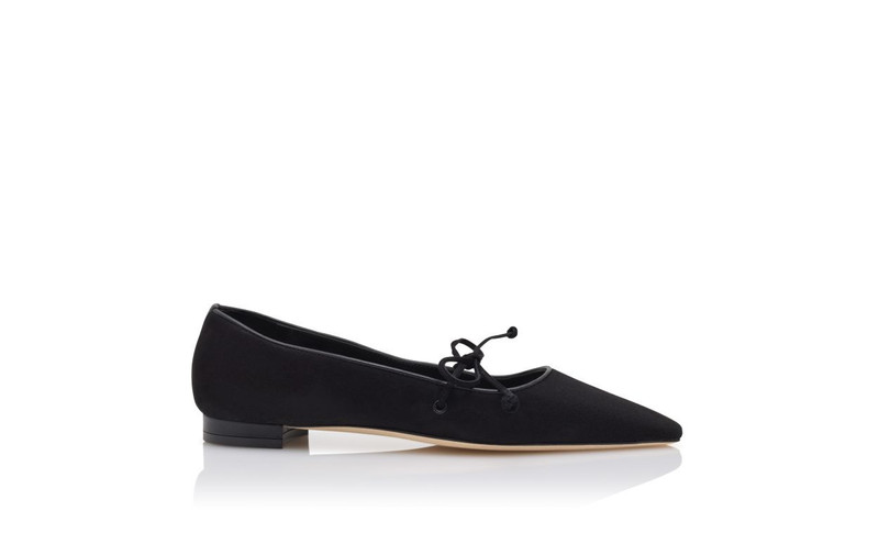 Black Suede Flat Pumps 1