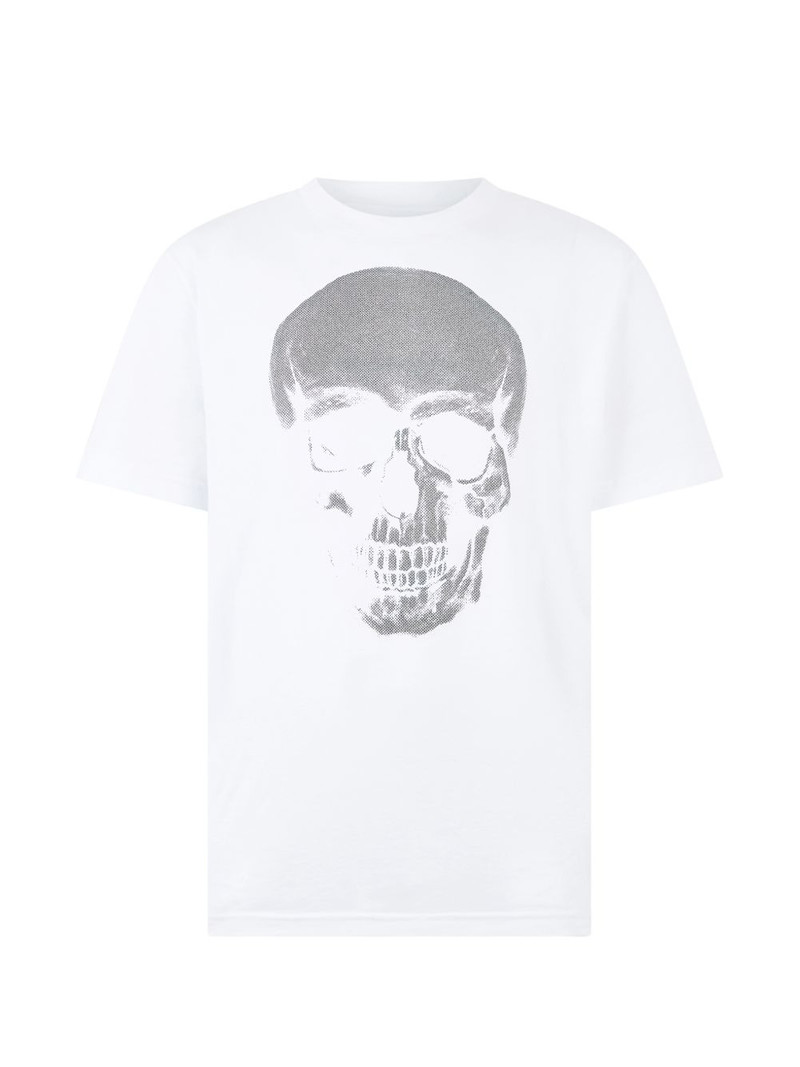 glitter skull round neck T-shirt 1