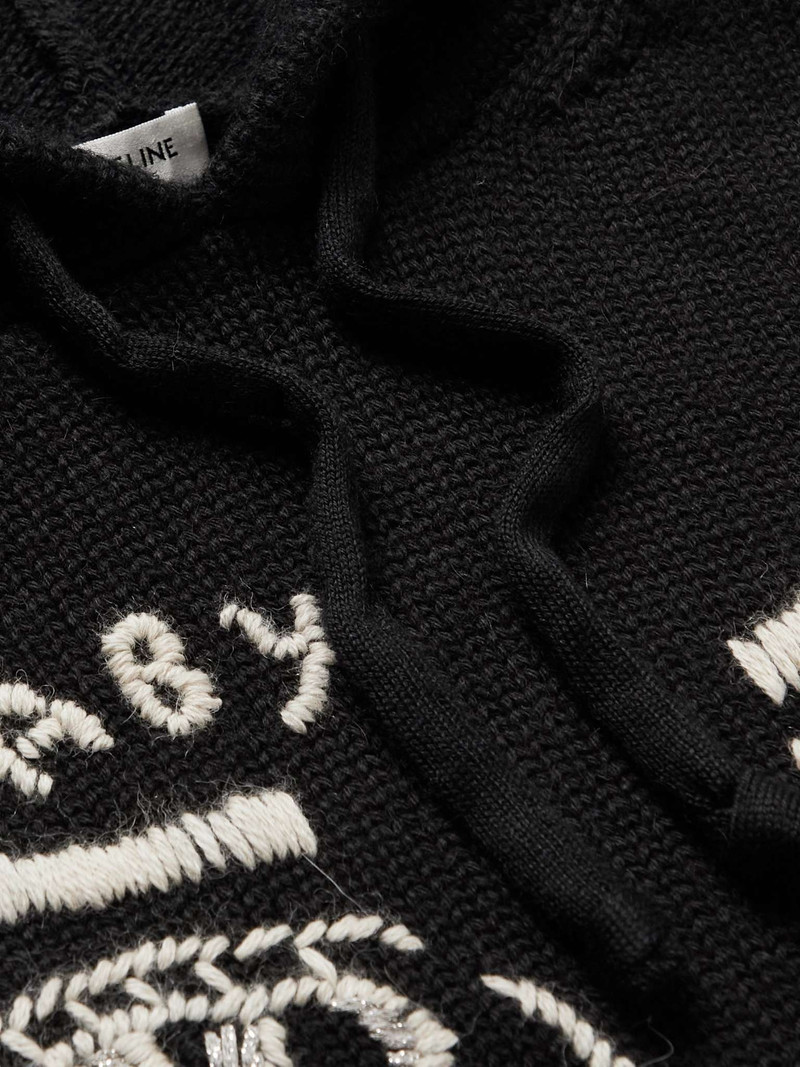 Embroidered Embellished Wool and Alpaca-Blend Hoodie 5