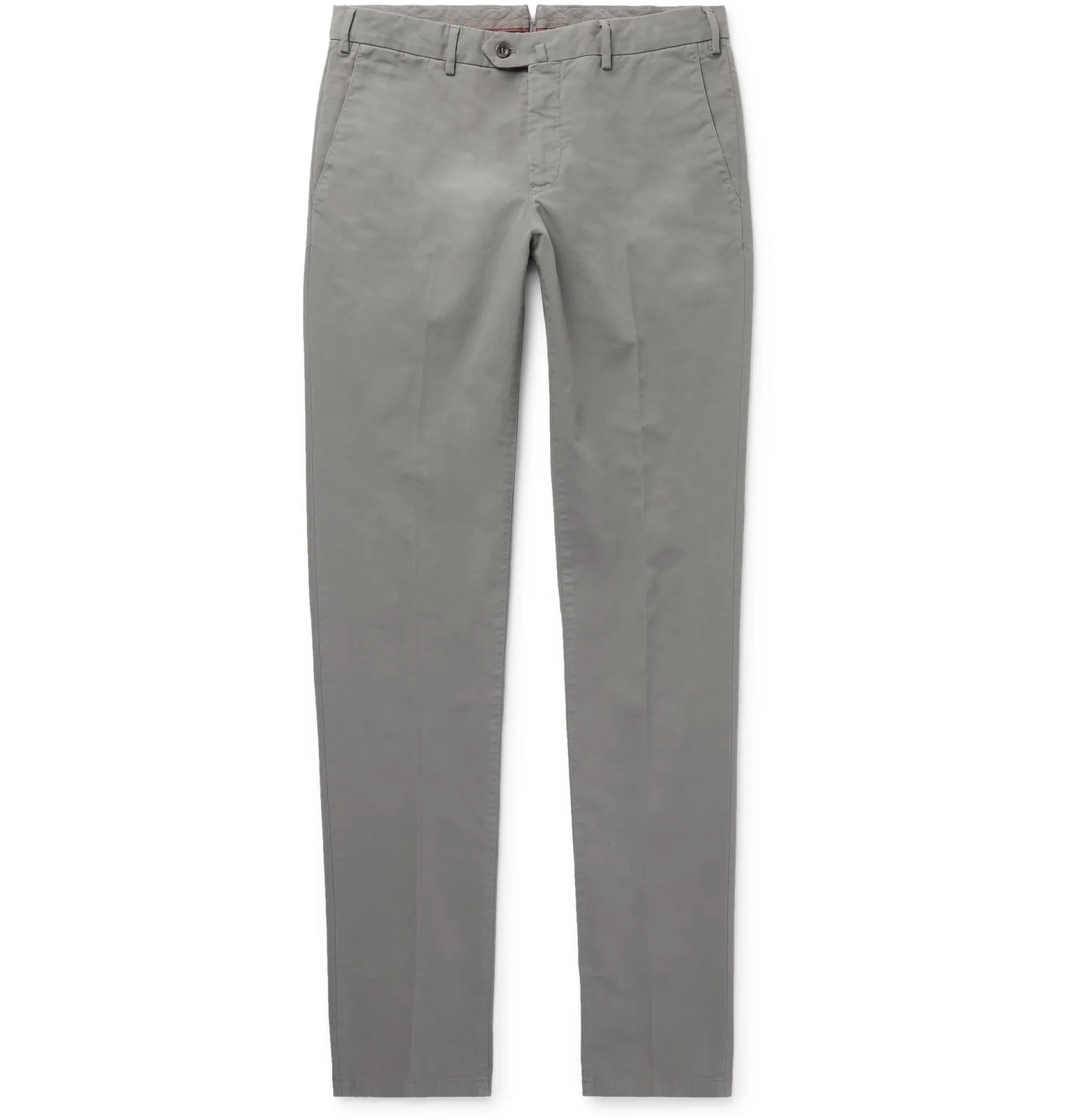 Slim-Fit Washed Cotton-Blend Trousers - 1