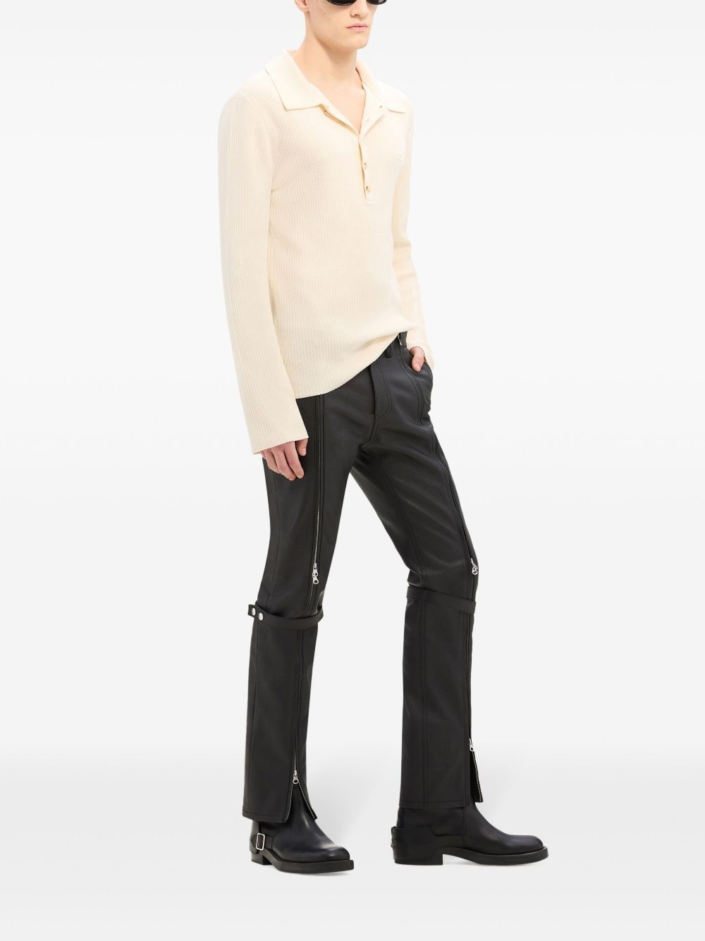 cotton-wool blend polo shirt - 3