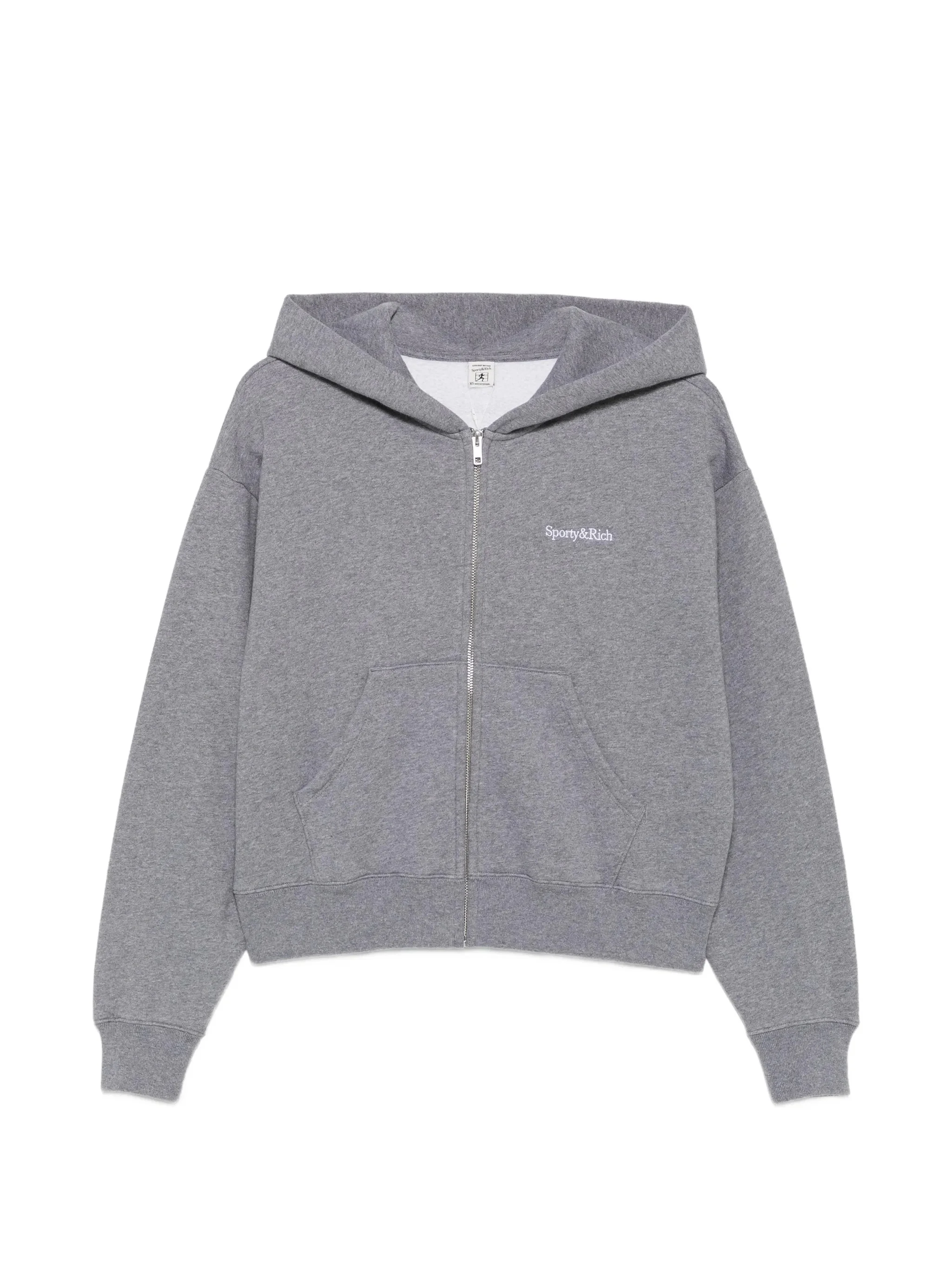 Sporty & Rich Logo-embroidered Zip-up Hoodie - 1