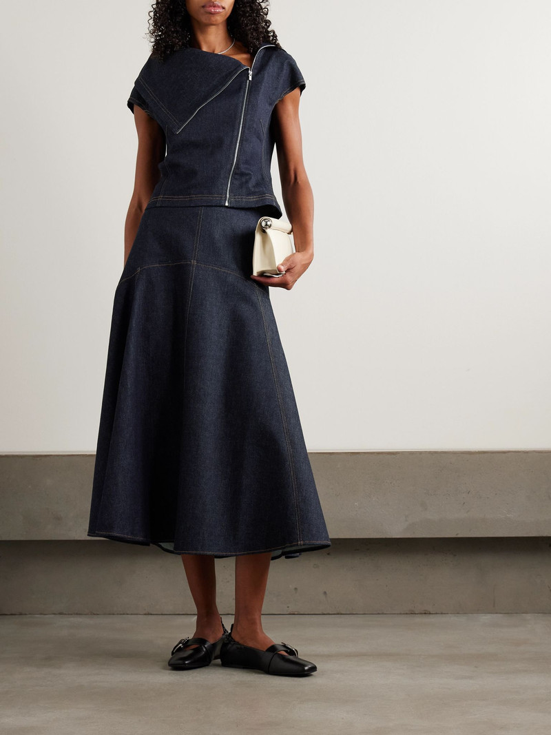 JACQUEMUS Pasante de-Nîmes embroidered denim top Dark denim outlook