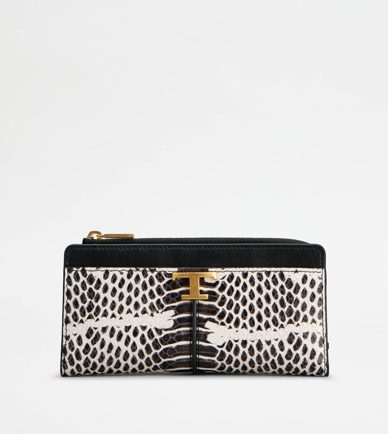 T TIMELESS WALLET IN LEATHER - WHITE, BLACK 1