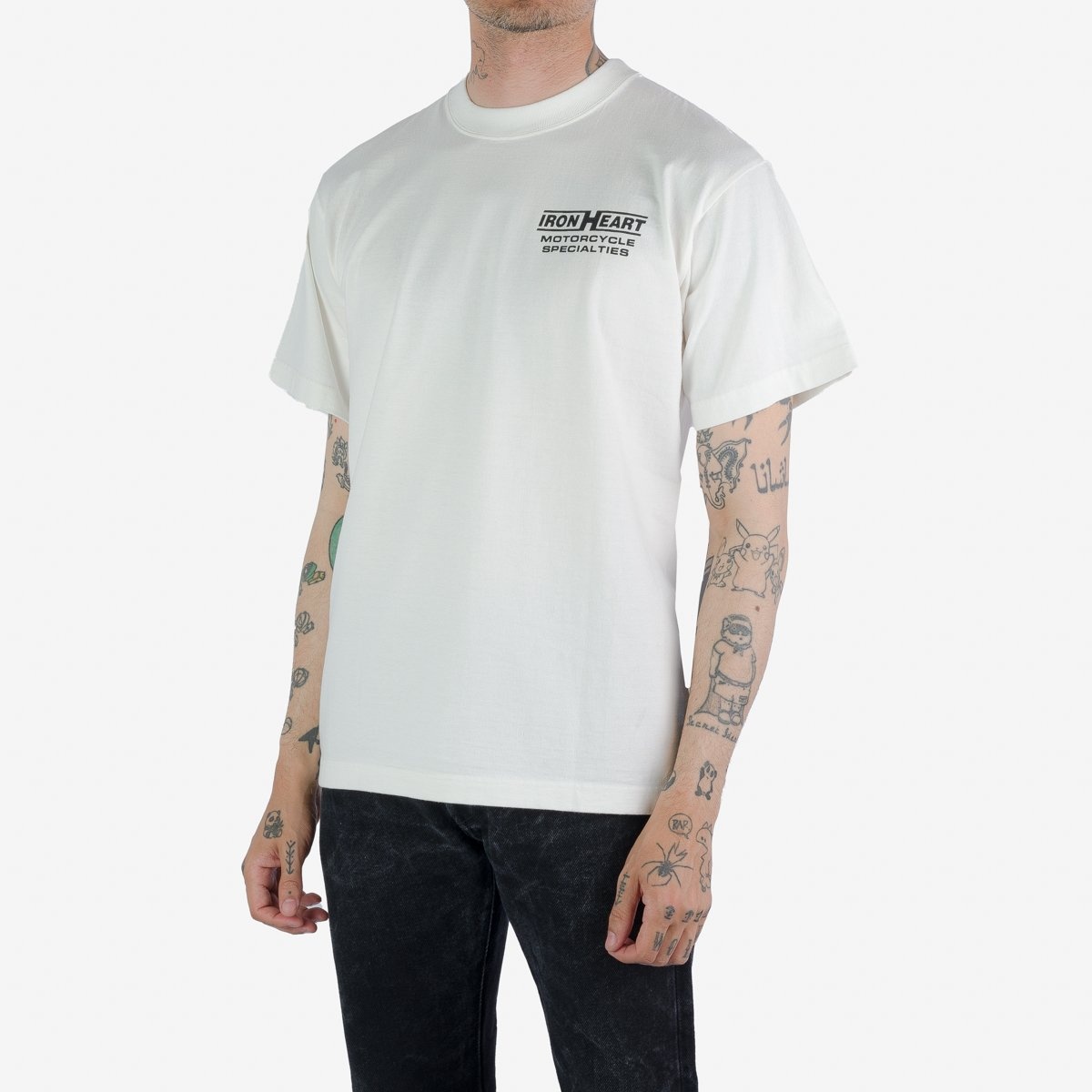 IHPT-2302-WHT 7.5oz Printed Loopwheel Crew Neck T-Shirt - White - 2