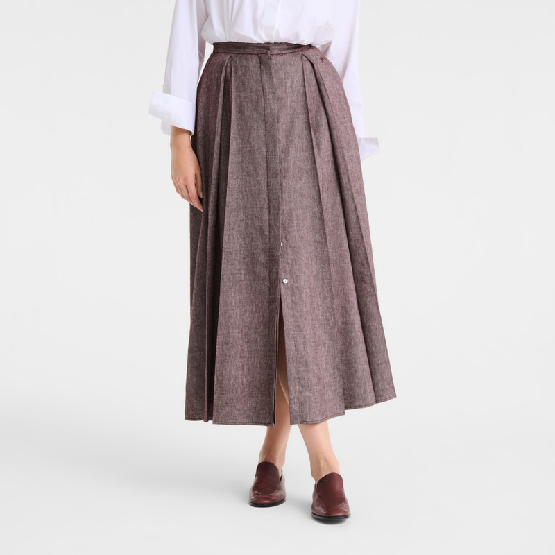 Midi skirt Burgundy - Linen 3