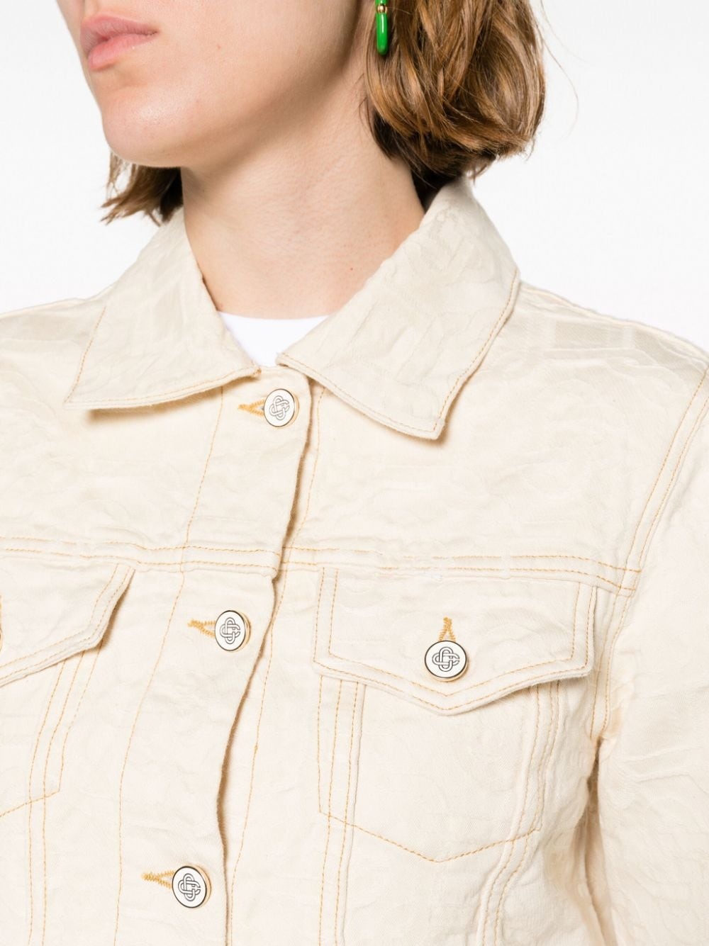 cropped denim jacket - 5