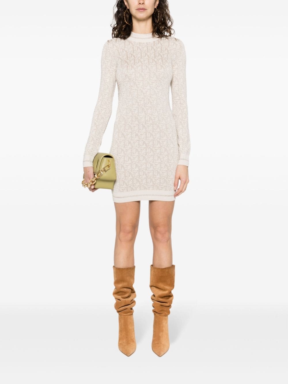monogram jacquard minidress - 2
