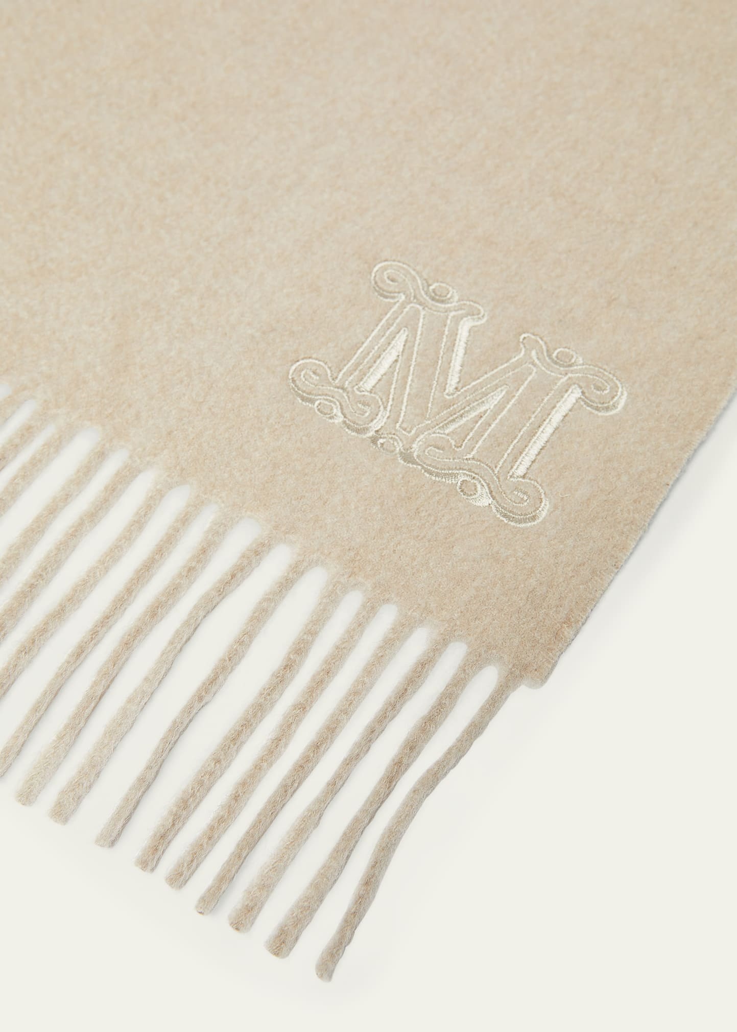 Logo Fringe Cashmere Scarf - 3