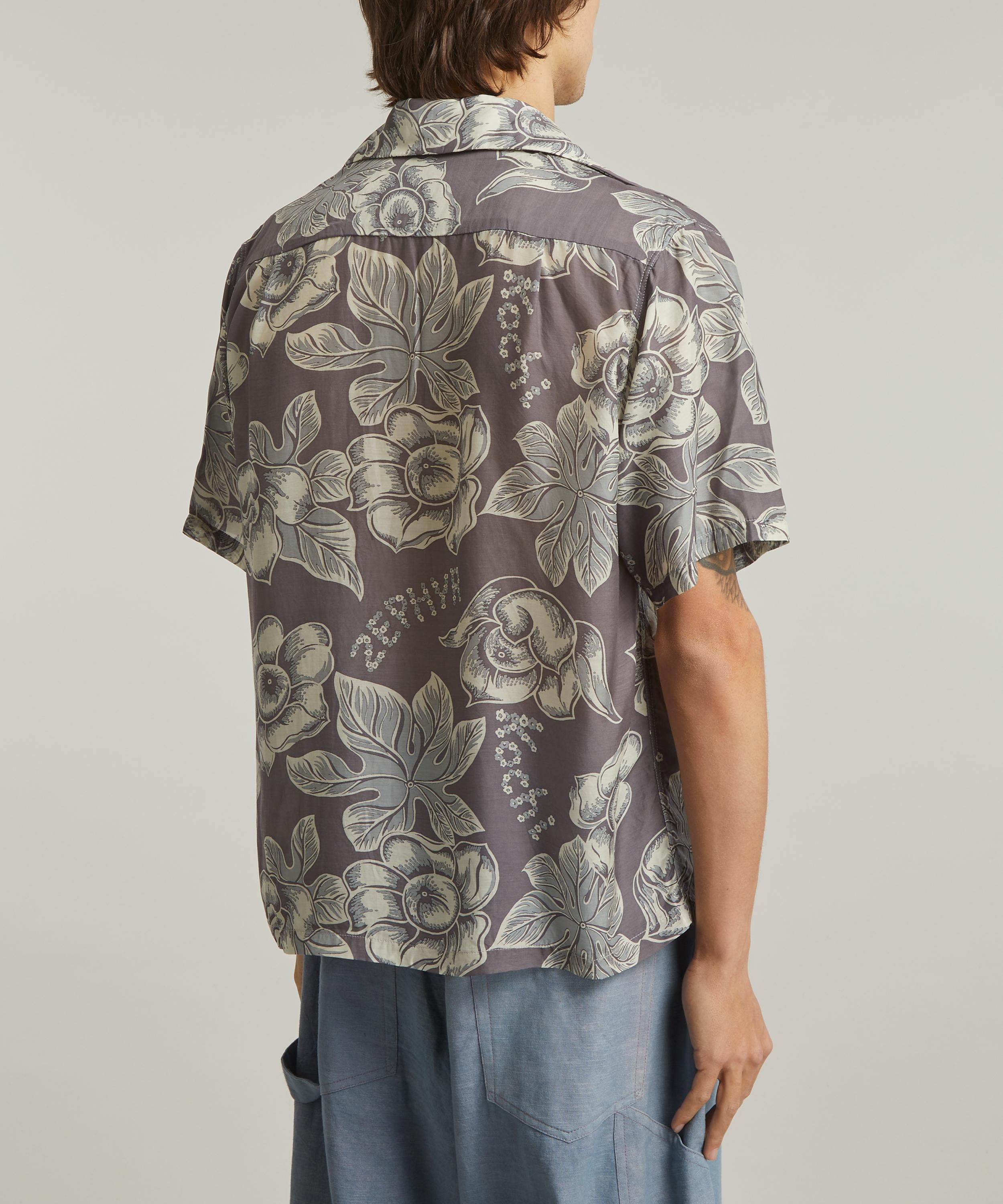 KOCHI&ZEPHYR ANEMONE RANGLE Collar Silk Rayon Aloha Shirt - 4