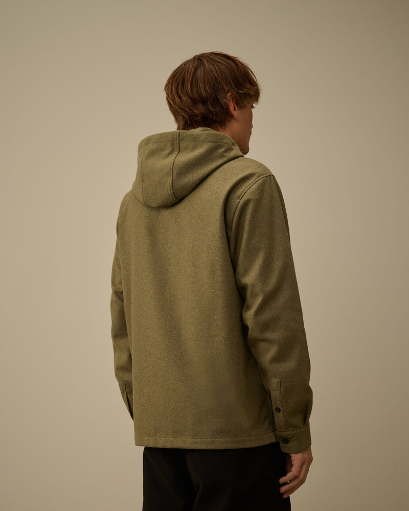 Felt Hooded Button Overshirt 4