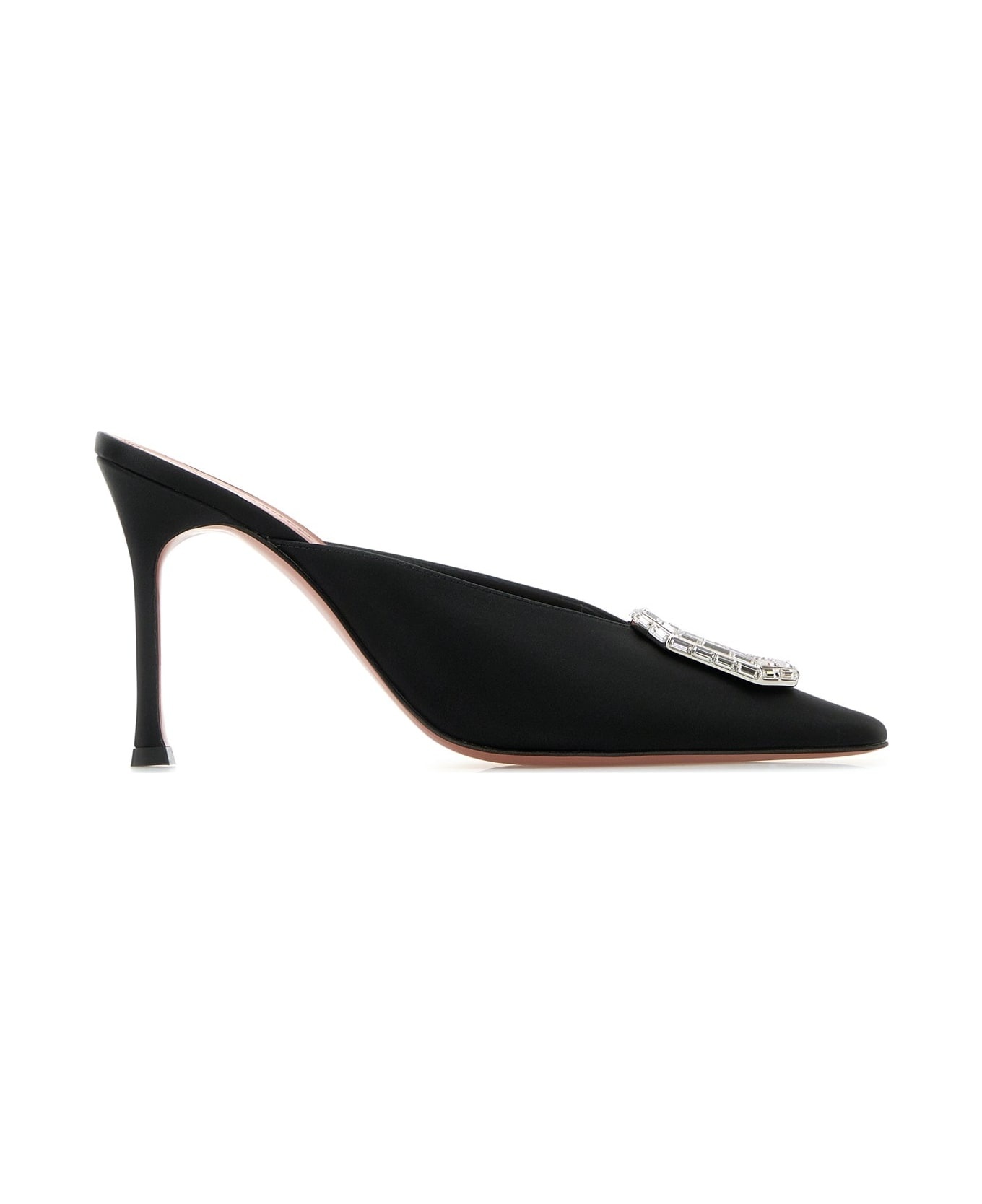 Camelia Mule 90 Satin Black White - 1
