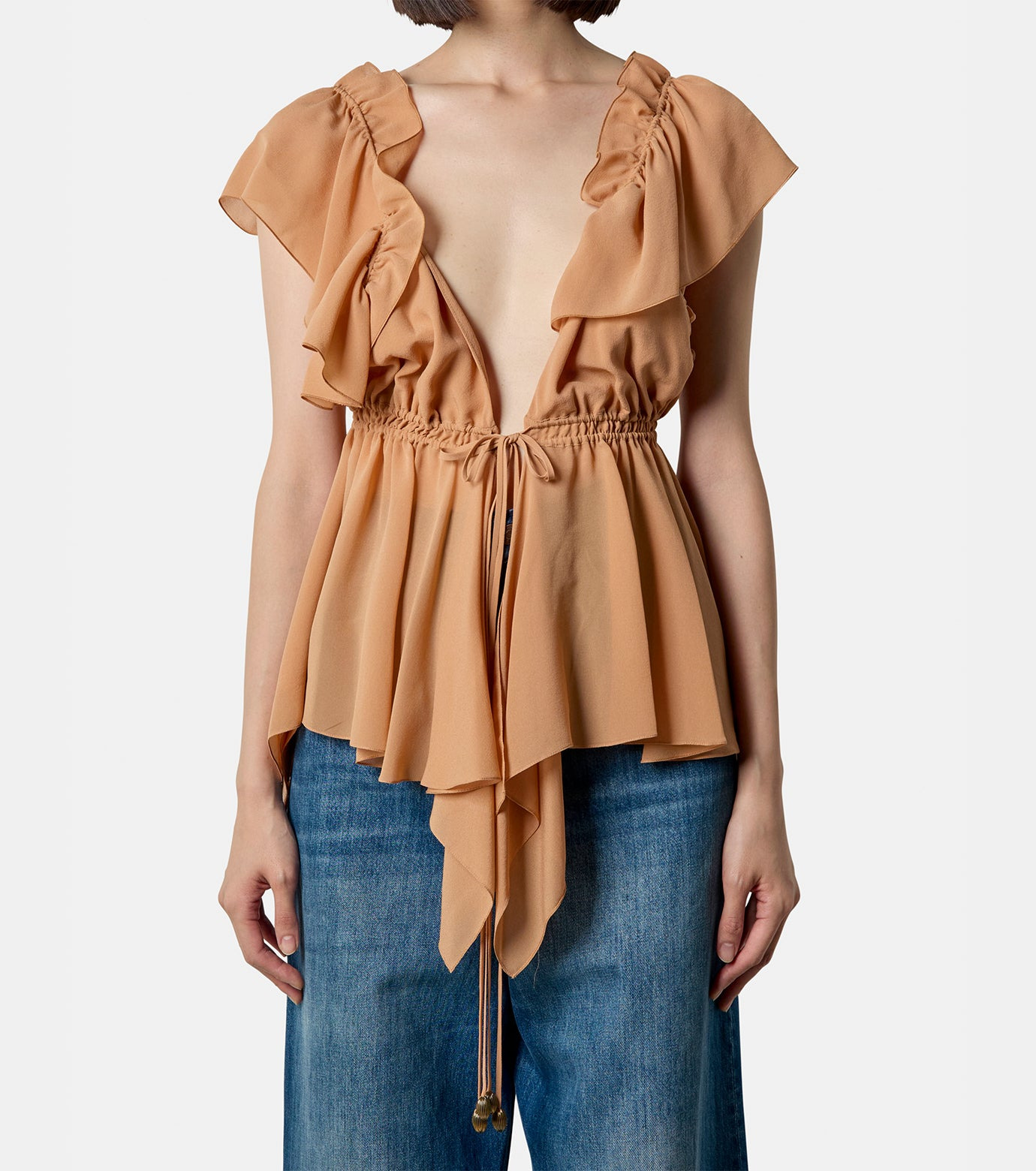 Silk Georgette Sleeveless Top - 2