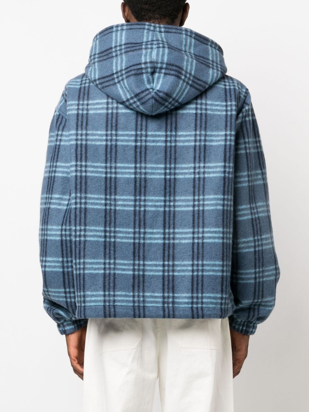 logo-patch check-print jacket - 4