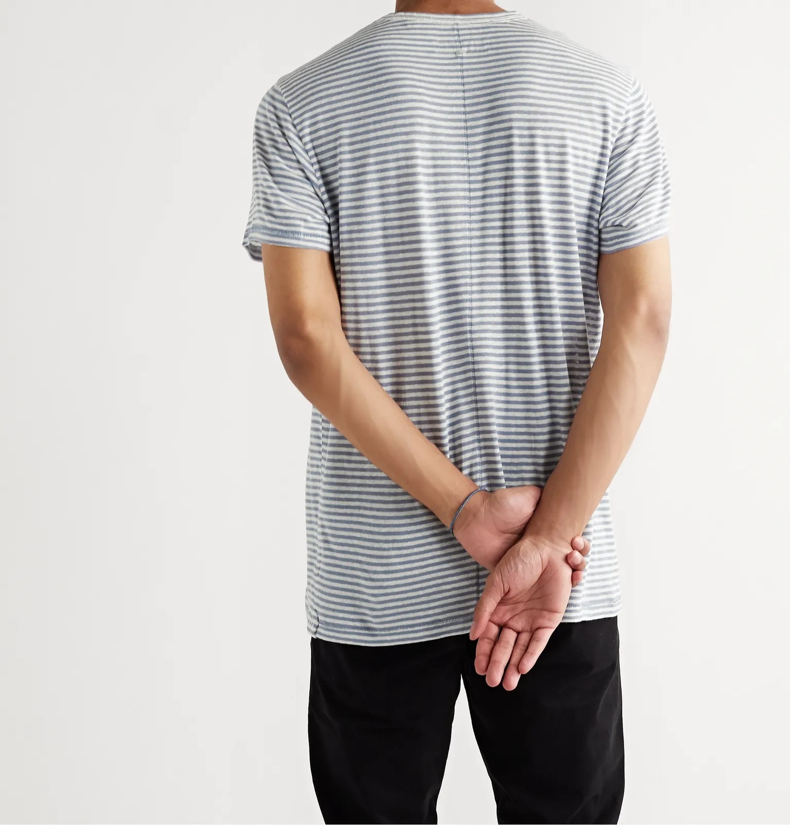 Classic Air Striped Linen-Blend T-Shirt - 4