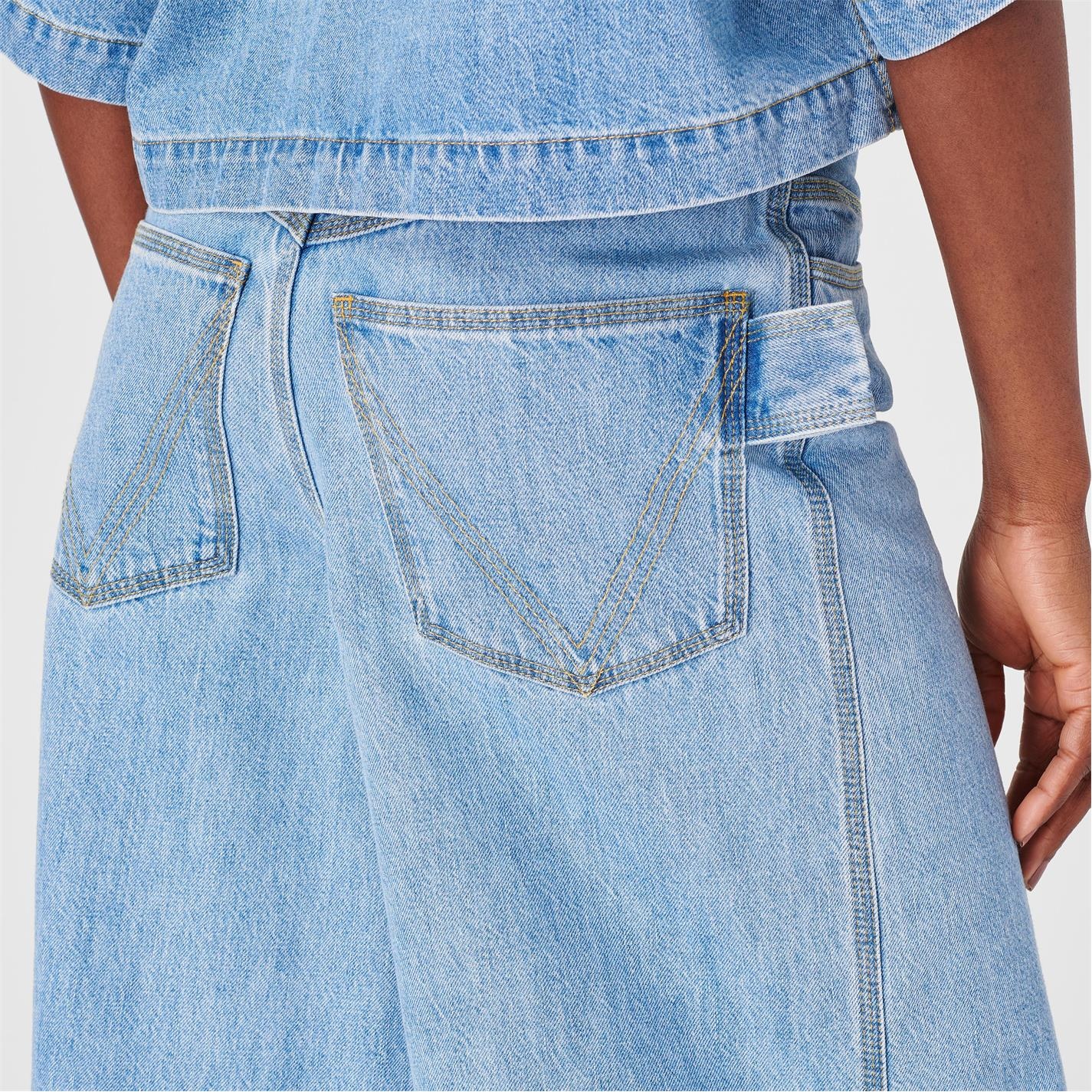 WIDE LEG LIGHT BLEACHED DENIM - 5