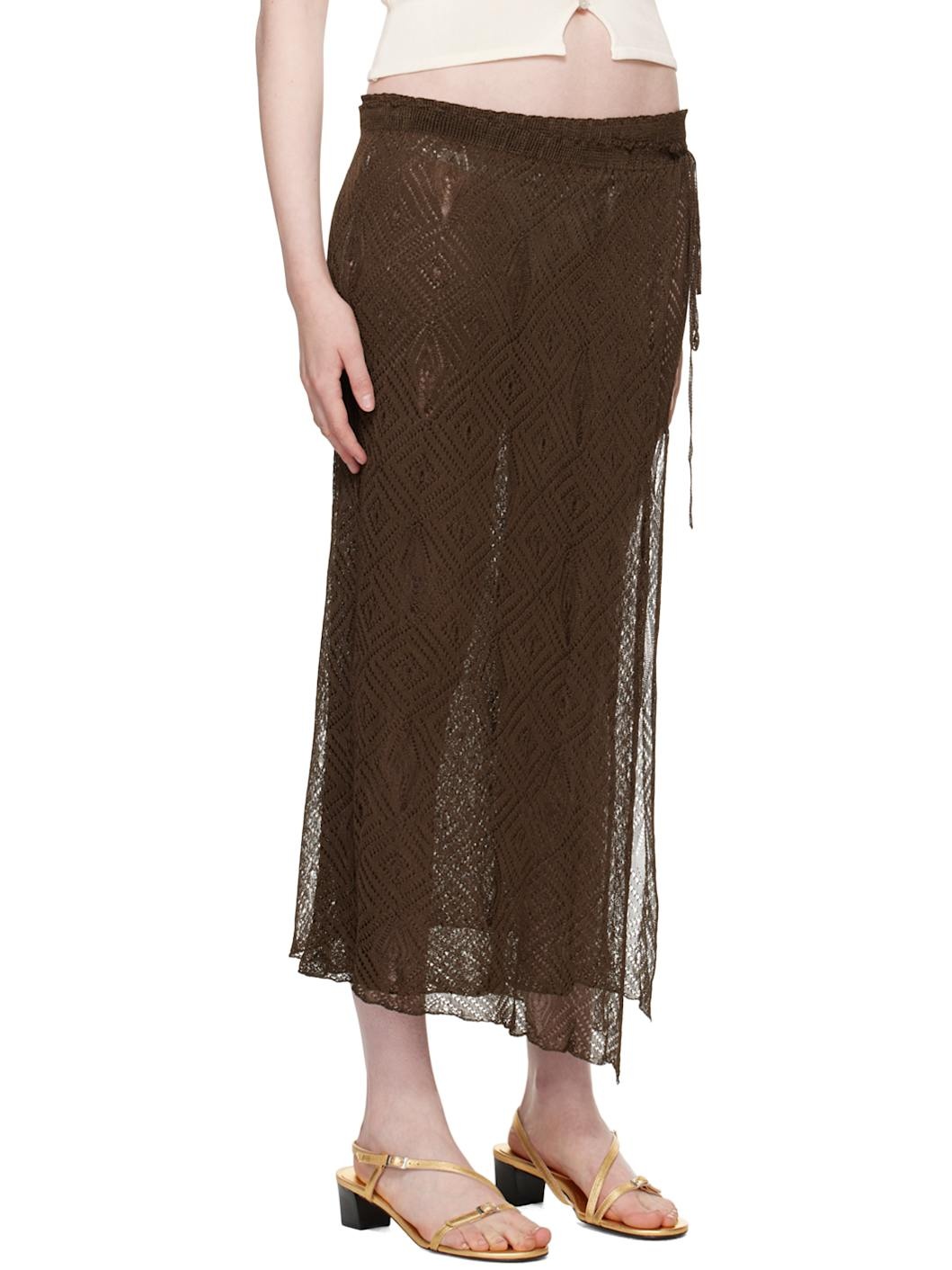 Brown Elena Midi Skirt - 2