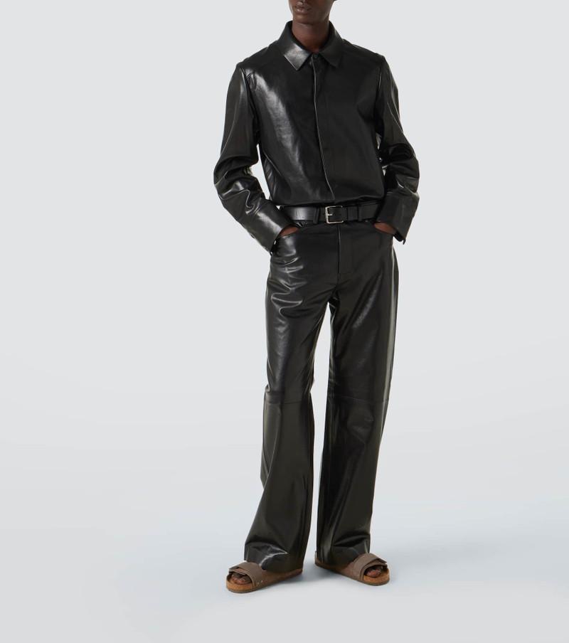 entire studios Leather straight pants outlook