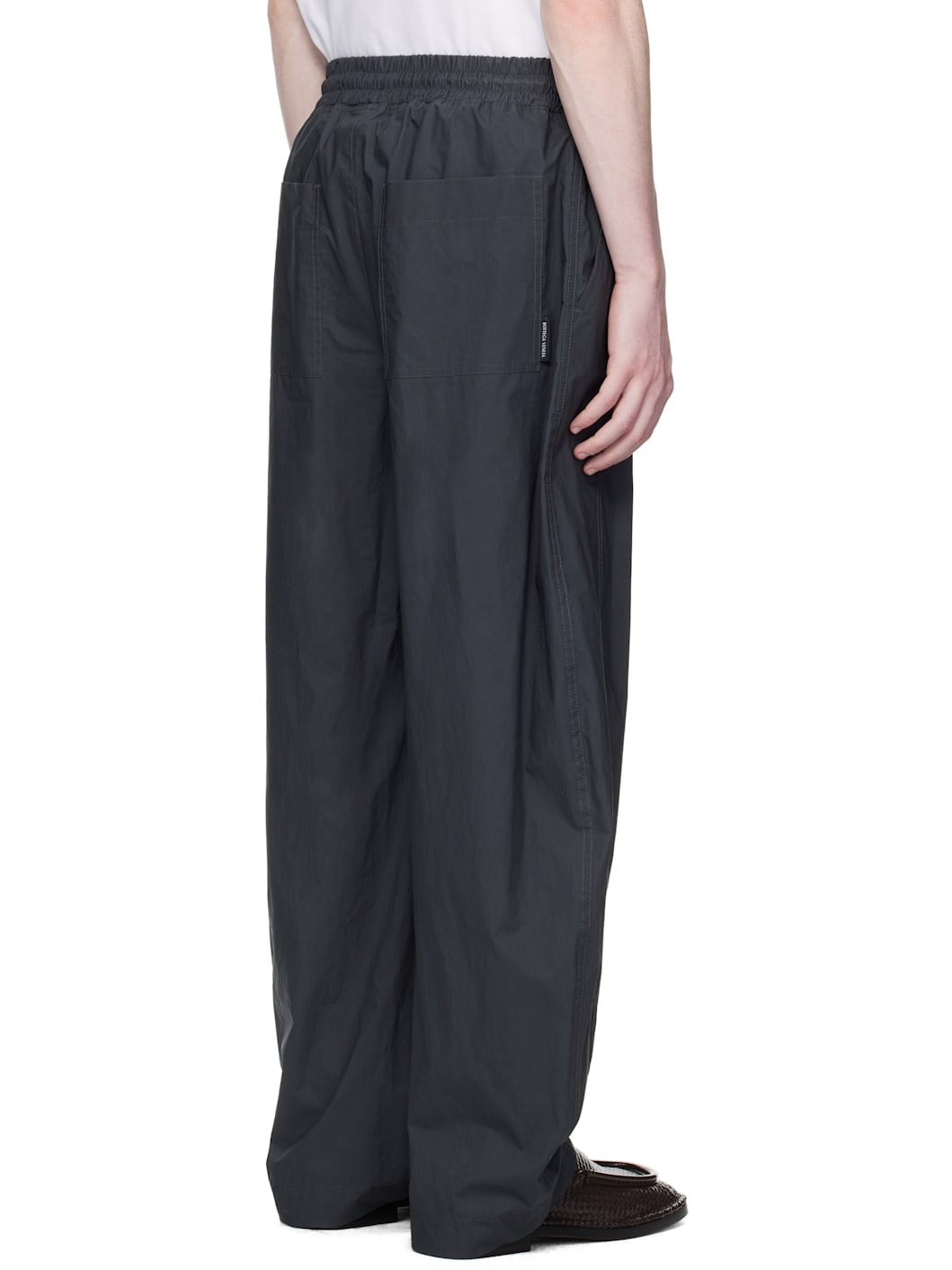 Gray Resinated Cotton Trousers - 3