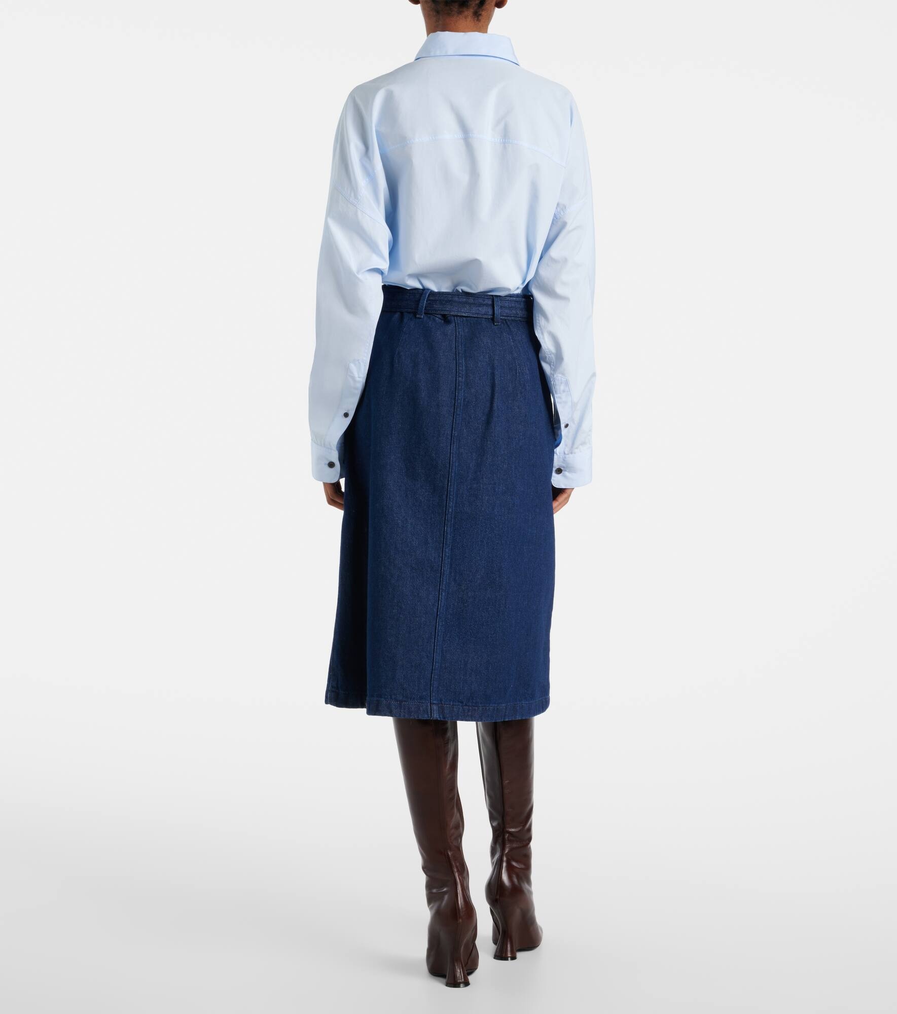 Denim midi skirt - 3