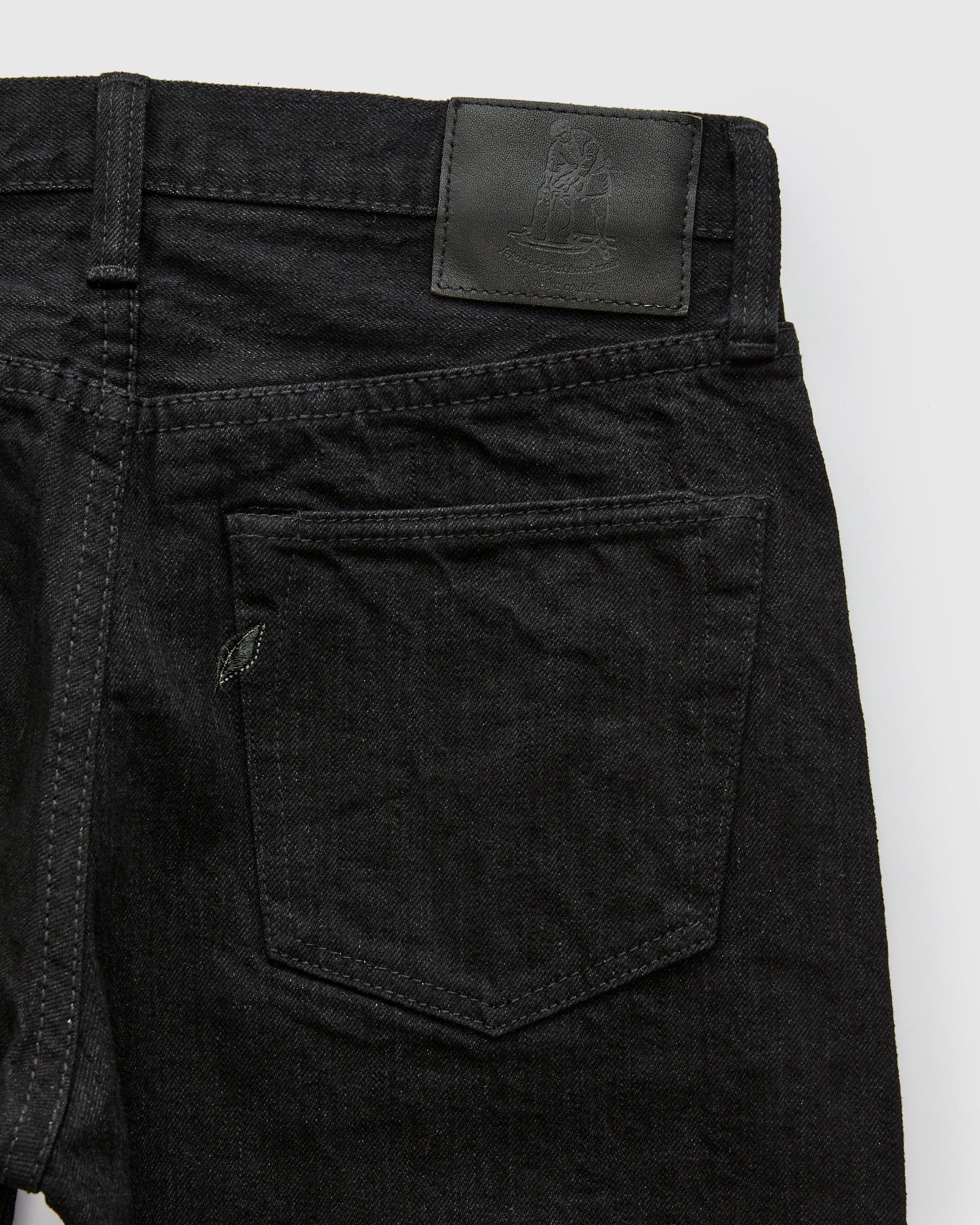 XX-019-BK 14oz Rinsed Double Black Selvedge Denim - Relaxed Tapered Fit - 3