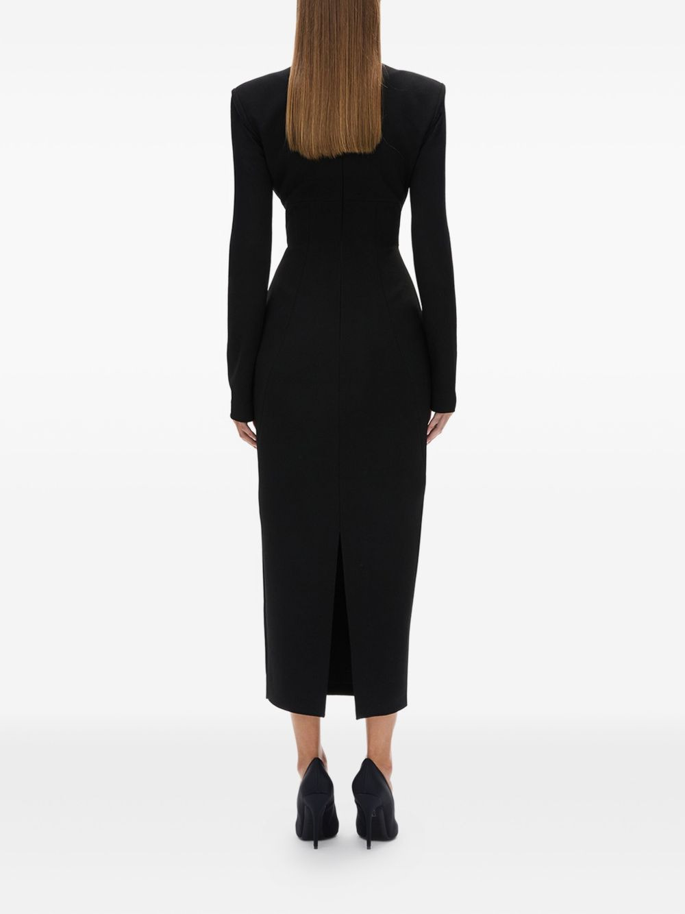 Dover padded-shoulder maxi dress - 4