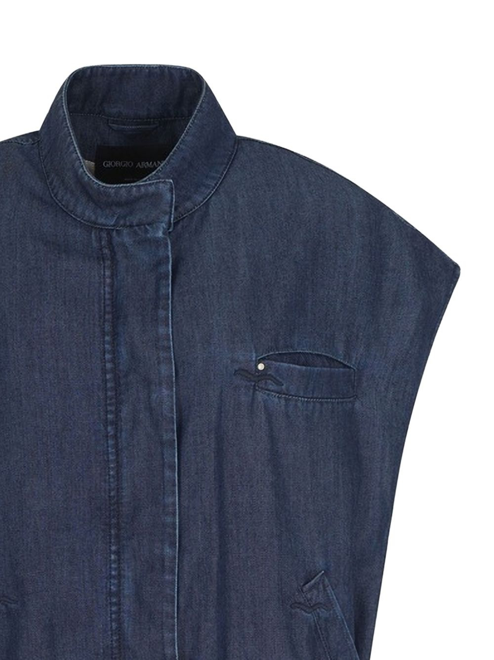 sleeveless denim gilet - 2