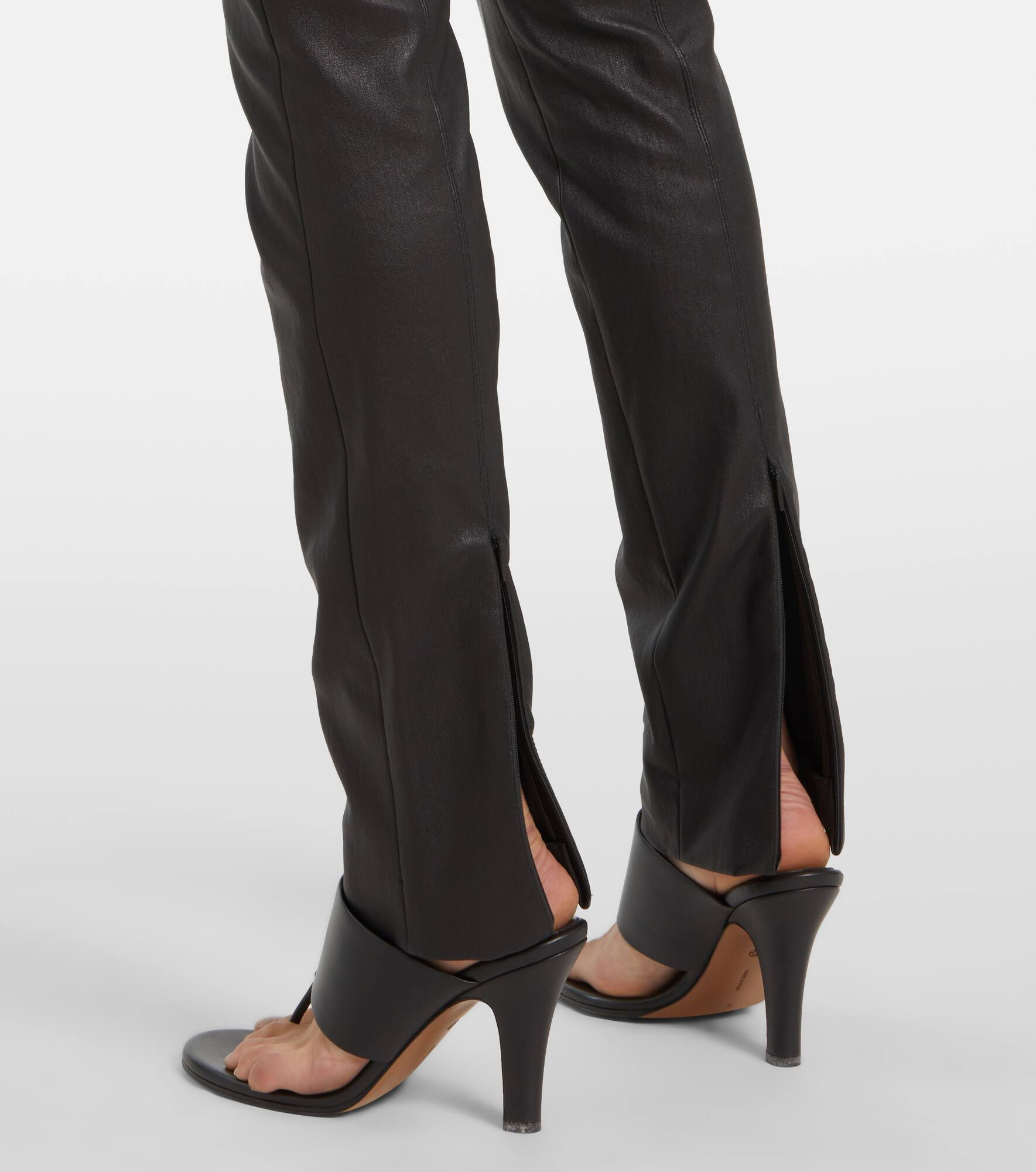 Lakun leather straight pants - 5