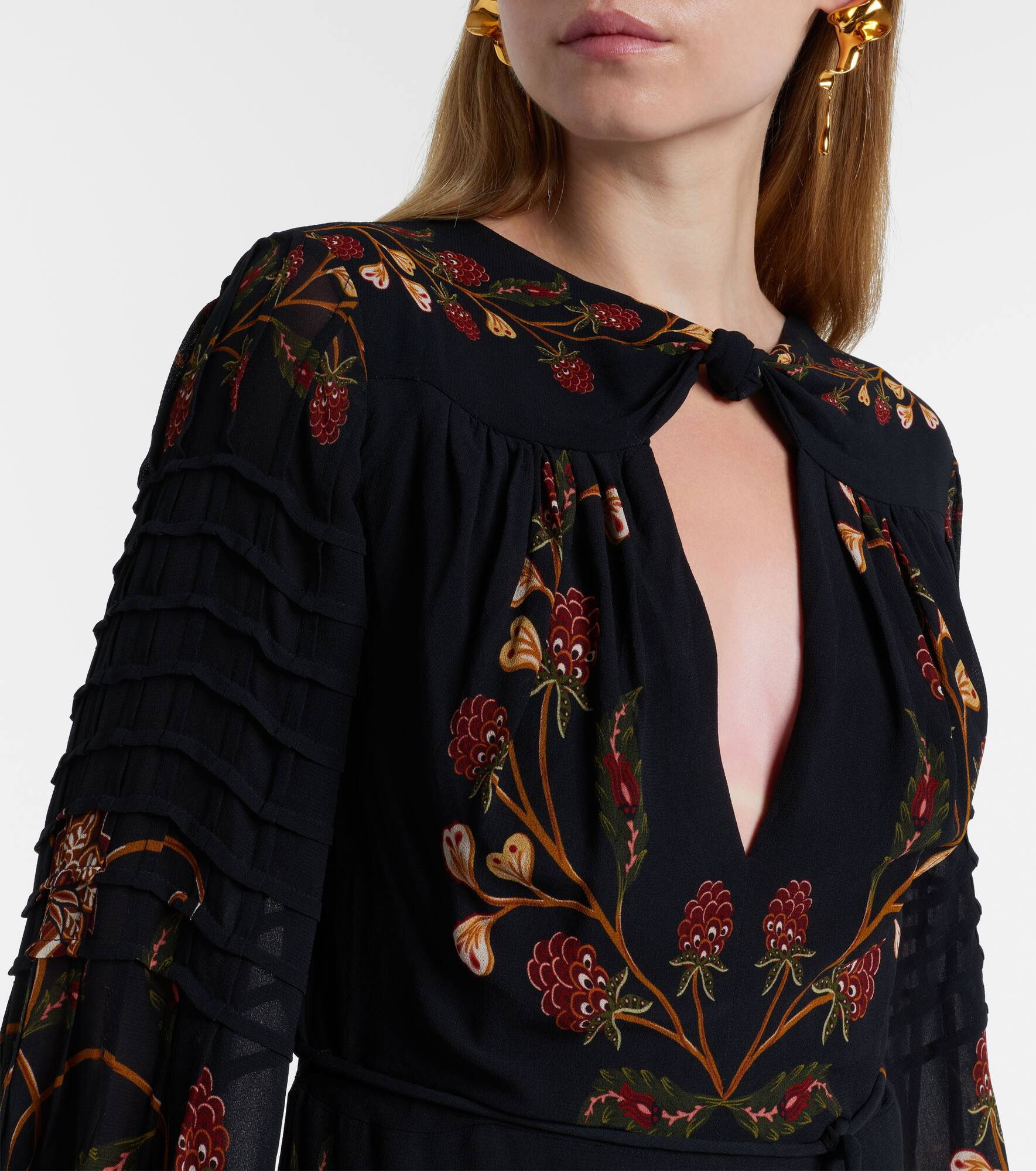 Cutout floral midi dress - 4