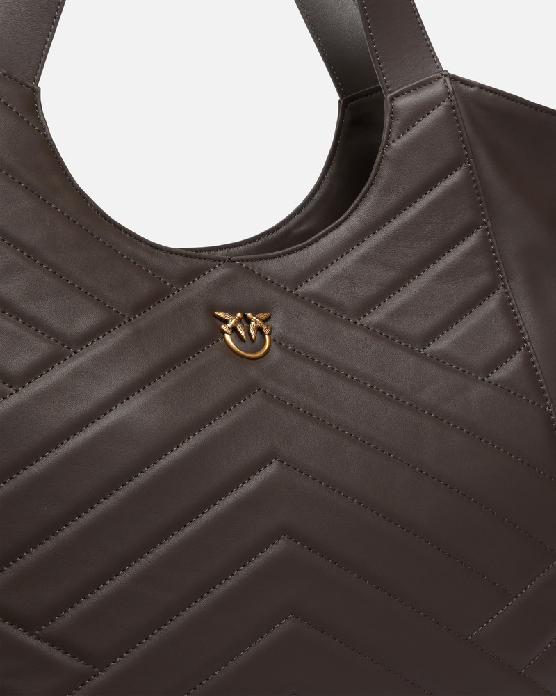 QUILTED LEATHER SHOPPING BAG WITH TWO HANDLES 3