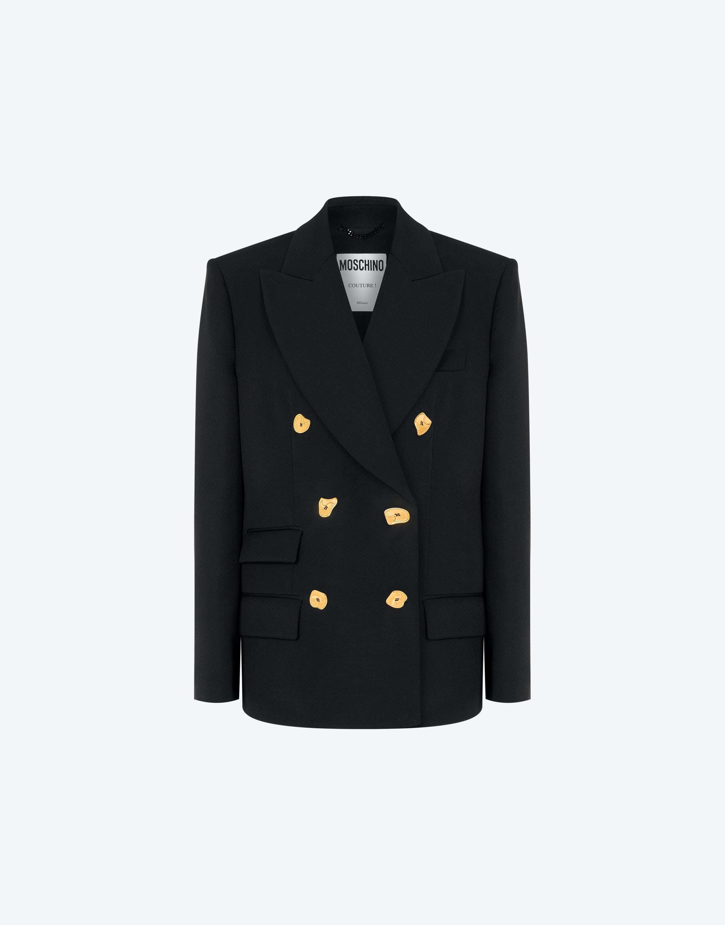 MORPHED BUTTONS WOOL GABARDINE JACKET - 1