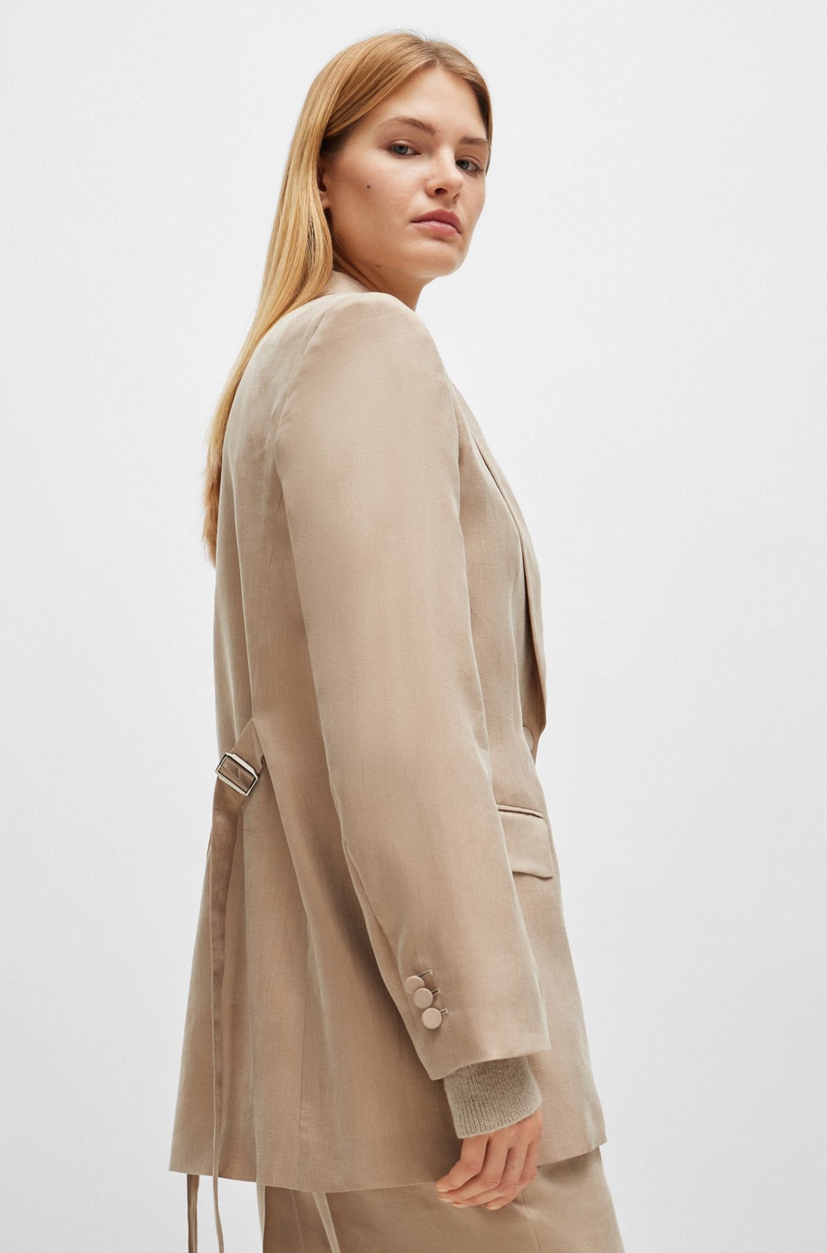 LONGLINE SLIM-FIT JACKET WITH REAR BELT - 6