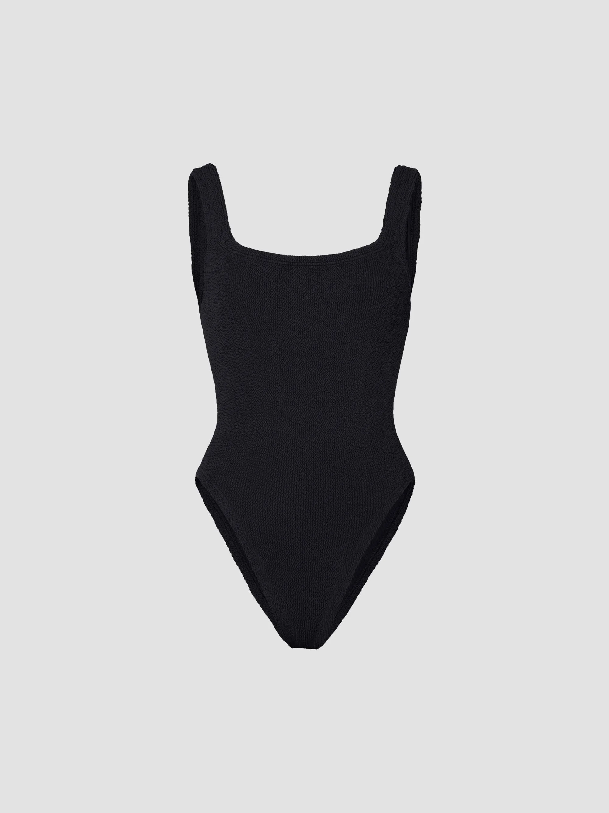Women's Squareneck One-Piece Swimsuit - Black - 1