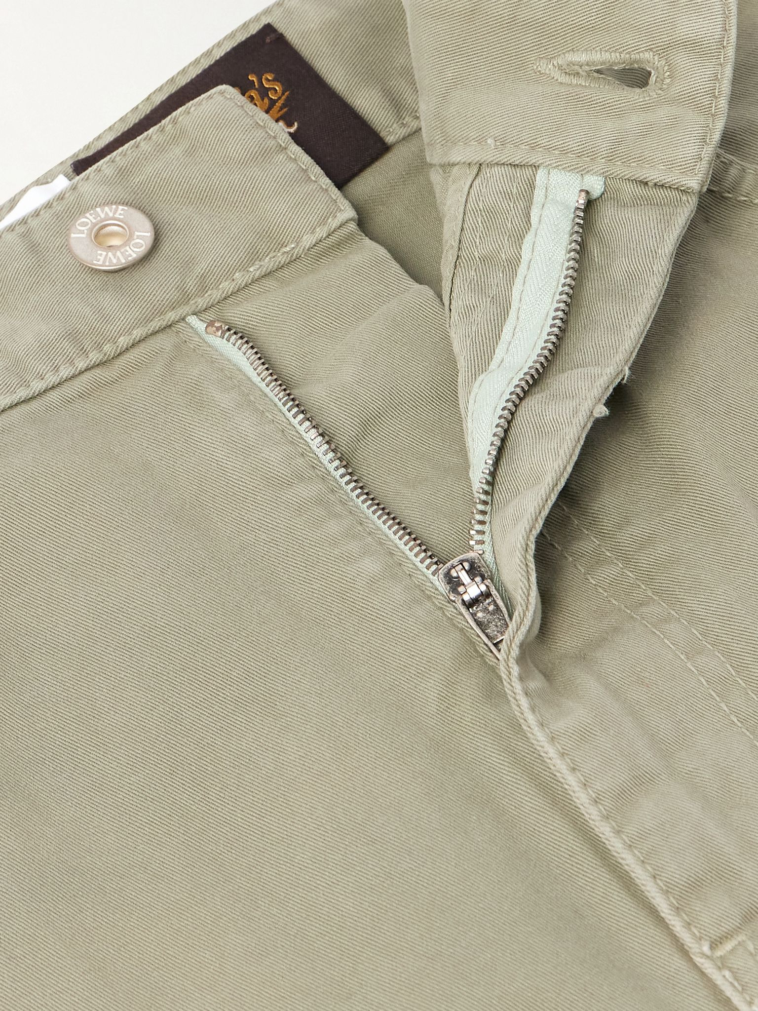 + Paula's Ibiza Barrel-Leg Cotton-Twill Trousers Green - 6