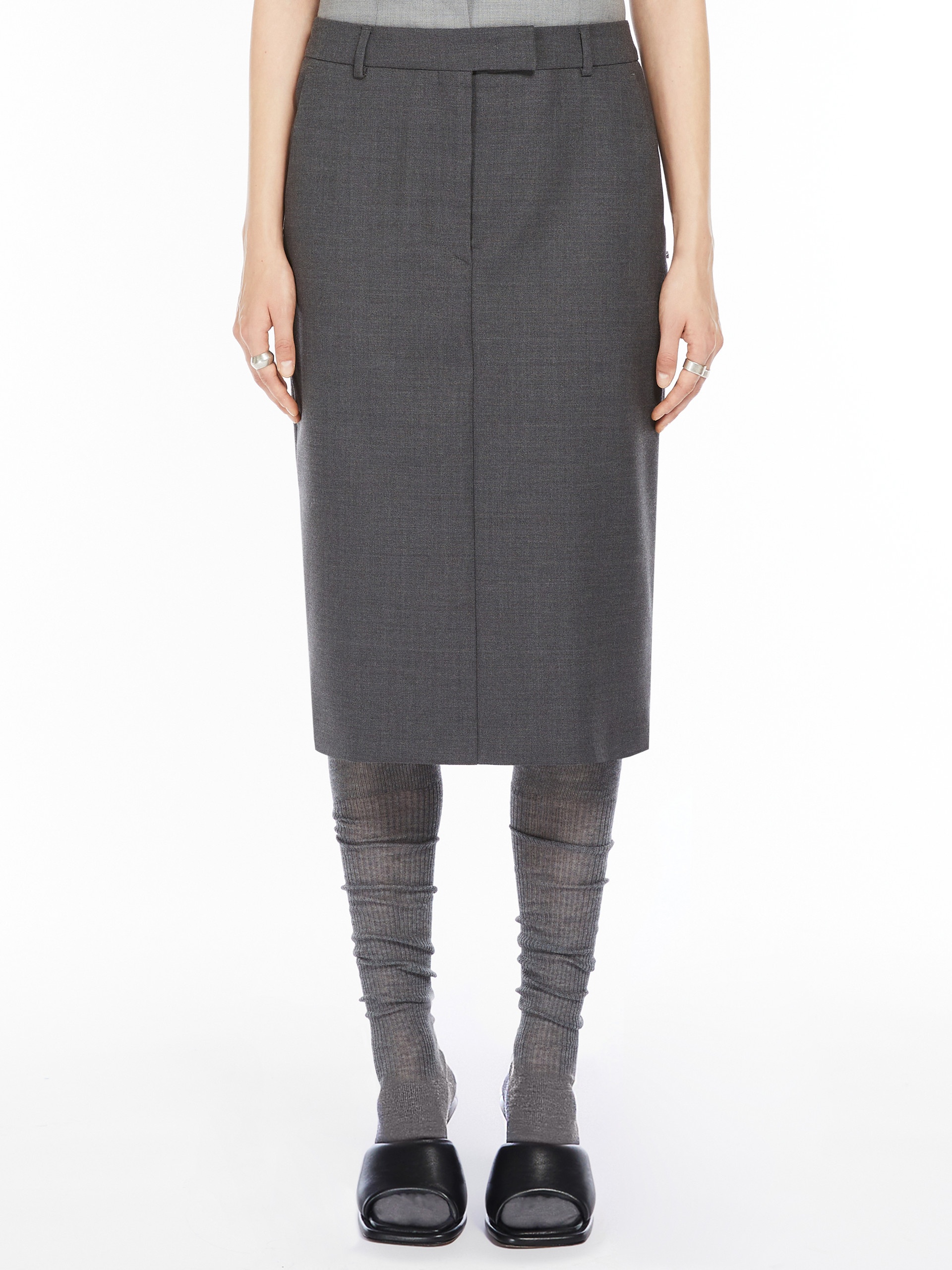 ALCESTE Stretch wool midi skirt - 3