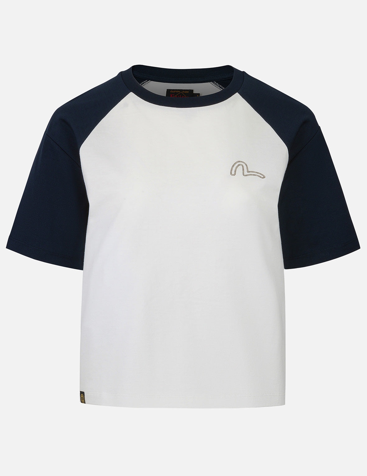 Nautical Theme Embroidery and Print Cropped Horn-sleeve T-Shirt - 2