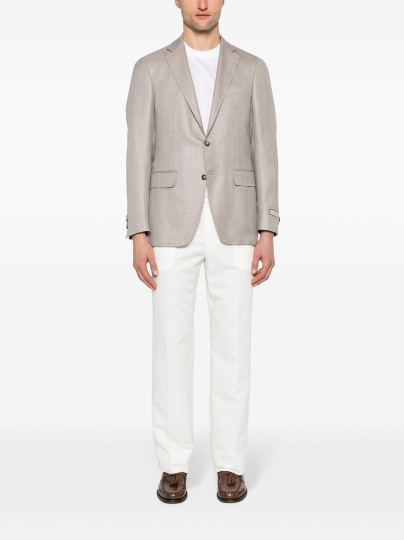 Brioni chambray straight trousers outlook