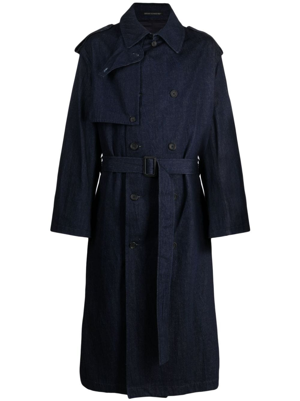 classic-collar cotton trench coat - 1