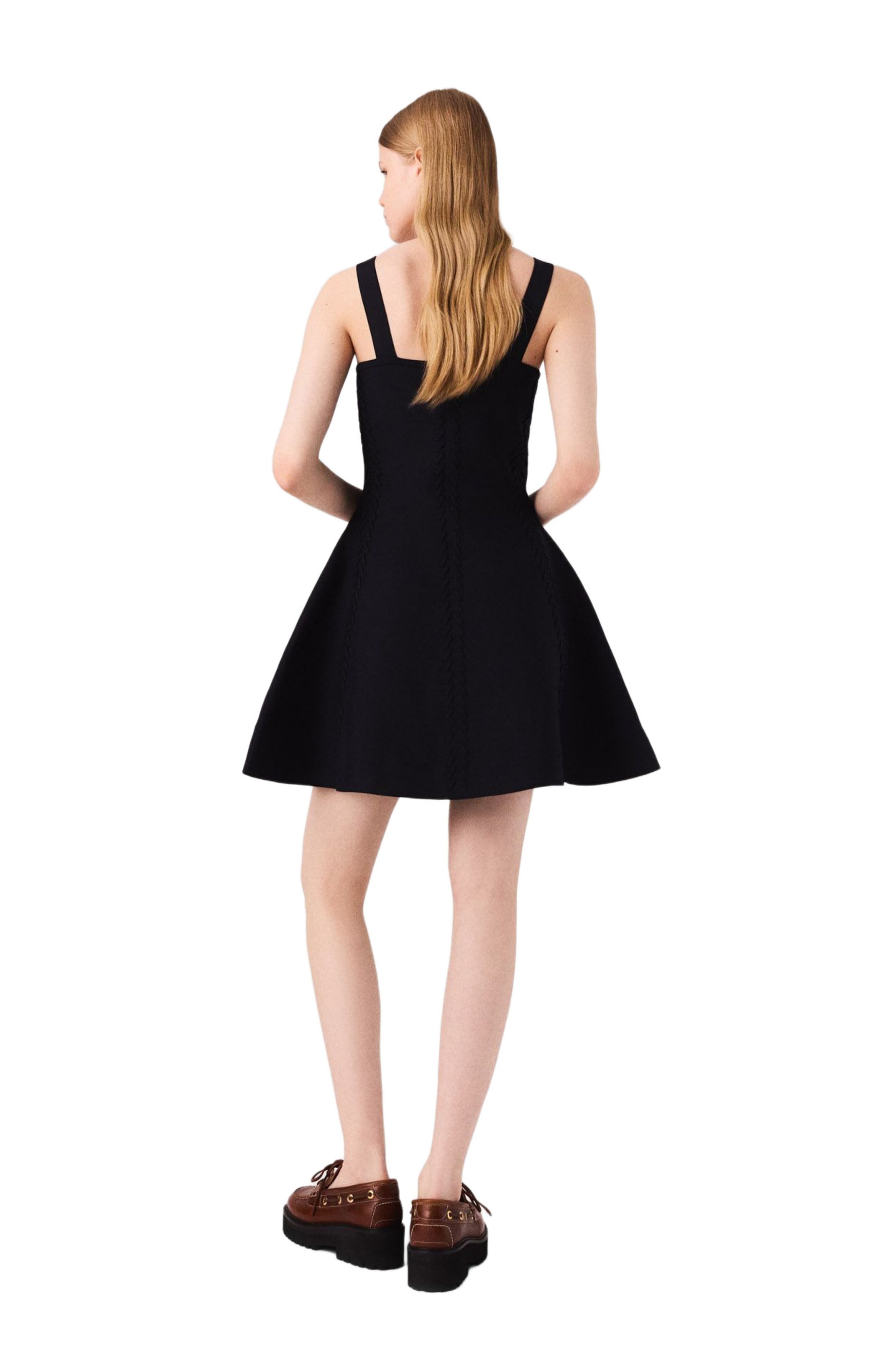 maje Mini knitted babydoll dress in Navy at Nordstrom - 2