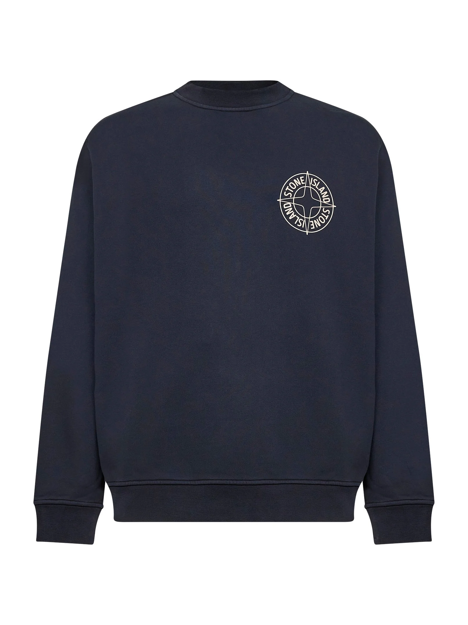 Blue cotton "Outline Compass" printed sweatshirt - 1