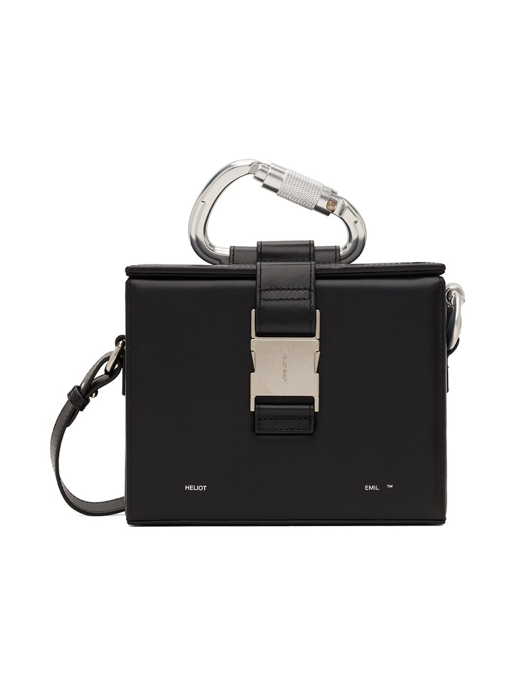 Black Leather Carabiner Box Bag - 1