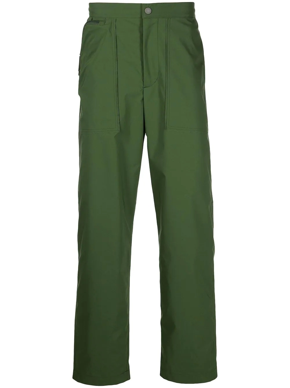 snap-fastening straight-leg trousers - 1