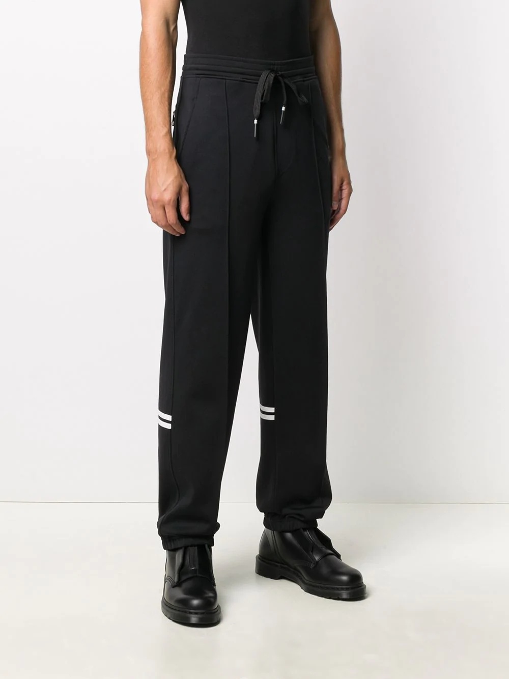 striped drawstring track pants - 3